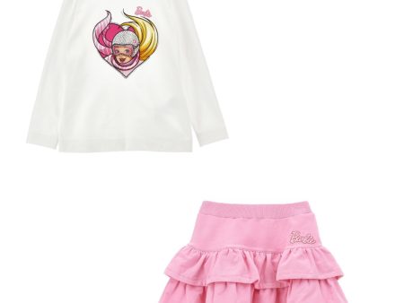 MONNALISA - Barbie Skirt Set - Pink Hot on Sale