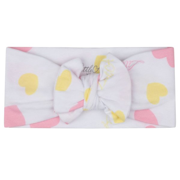 LITTLE A - Jeanie Pastel Hearts Headband - White Cheap