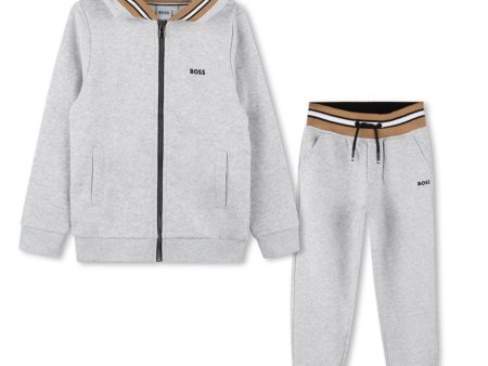 BOSS - Zip Hoodie Logo Tracksuit  -  Grey Online Sale