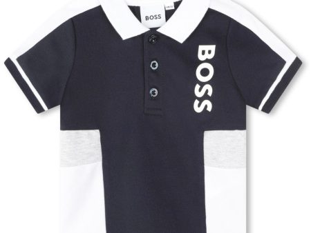 BOSS - Toddler Pique Polo Shirt -  Navy Fashion