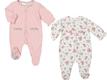 MAYORAL - Floral Babygrow Two Pack - Blush Supply