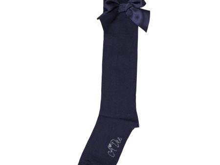 A DEE - Back To School Binky Bow Knee High Socks  - Navy Online