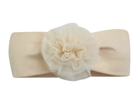 LITTLE A - As Good As Gold Fern Tulle Pom Pom Headband - Gold For Cheap