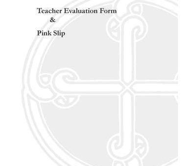 Logos School - Teacher Evaluation Form &  Pink Slip  Masters (Download) Cheap