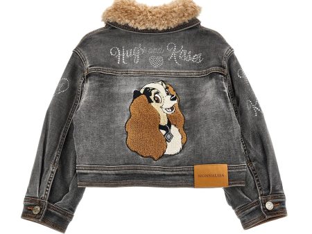 MONNALISA - Lady & The Tramp Denim Jacket - Black For Sale