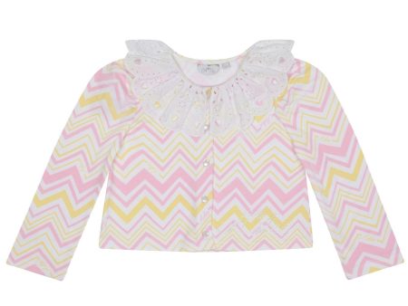 A DEE - Lucy Chic Chevron Cardy - White For Sale