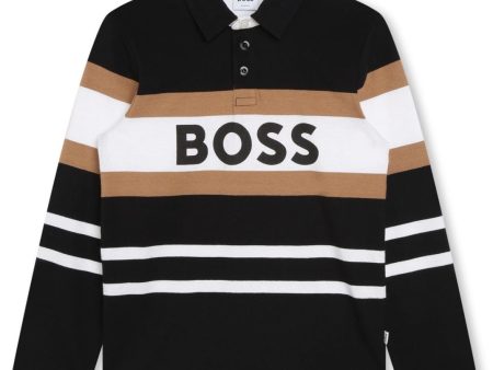 BOSS - Long Sleeved Polo Shirt -  Grey Online