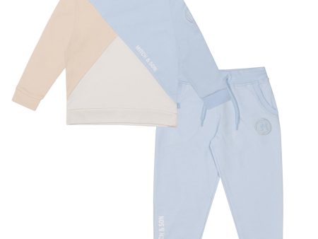 MITCH & SON - Agner Cut & Sew Crewneck Tracksuit - Pale Blue Supply