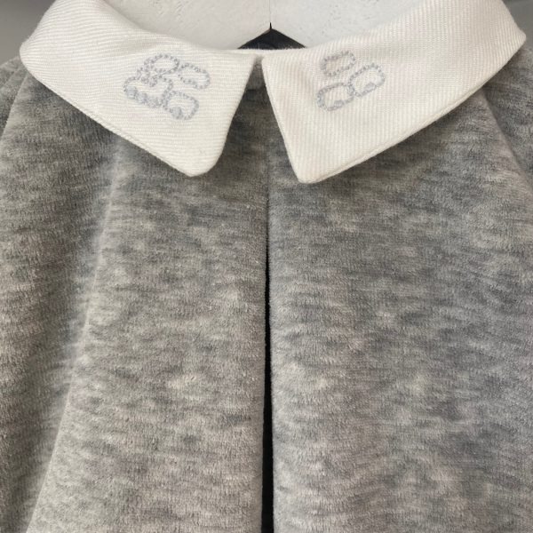 Coccode - Embroidered Collar Babygrow - Grey Hot on Sale