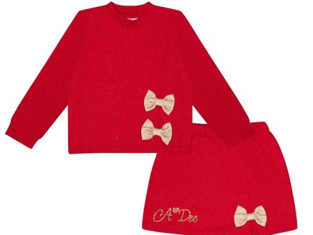 A DEE - From A Dee With Love Rebecca Glittery Sweat Set - Red Discount