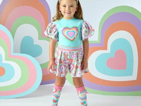 A DEE - Emma Pop Hearts Short Set - Turquoise on Sale