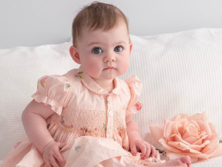 CARAMELO KIDS - Smocked Baby Set - Peach on Sale