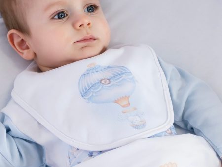 FIRST BABY - Hot Air Balloon Bib  - Blue Sale