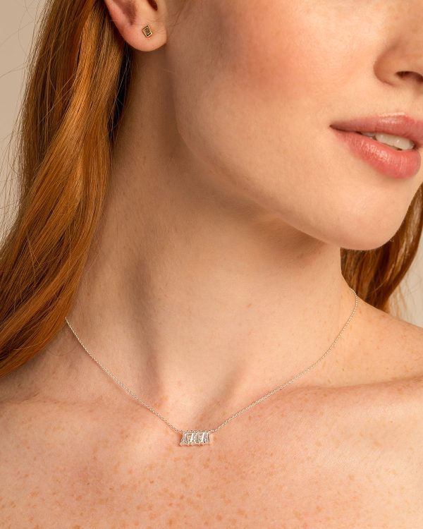 Beautifully Broken Baguette Dainty Necklace Online Sale