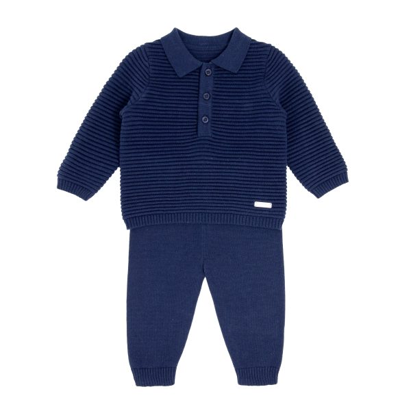 BLUES BABY -  Knit Ribbed Two Piece - Navy Hot on Sale