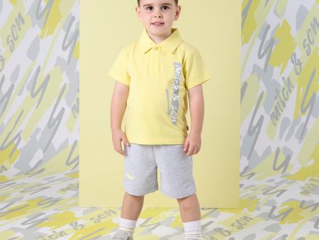 MITCH & SON - Gael Lemon Doodles Polo Short Set - Lemon Glo Online Hot Sale