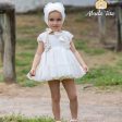 ABUELA TATA - Ceremony Lace Luna Baby Dress & Bonnet - Cream Discount