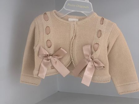 PRETTY ORIGINALS - Bow Cardigan  - Camel For Cheap