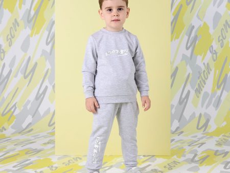 MITCH & SON - Greyson Lemon Doodles Crewneck Tracksuit - Grey Marl Online Hot Sale