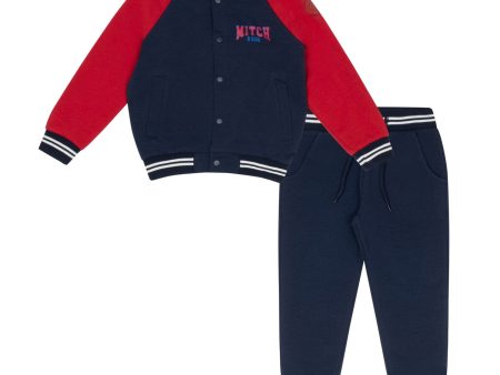 MITCH & SON - Bonzo & Brady Raglan Zipper Three Piece Tracksuit - Dark Navy Online now