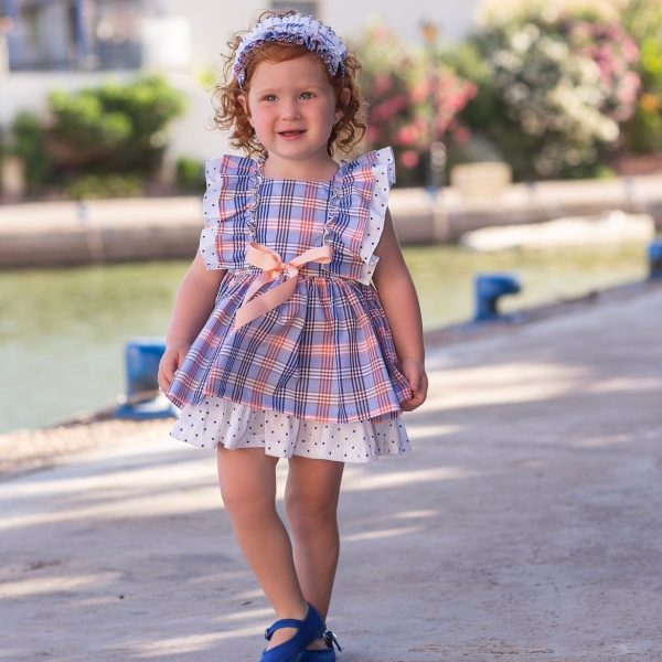 MERAKI - Cuadros Baby Dress  - Blue Sale