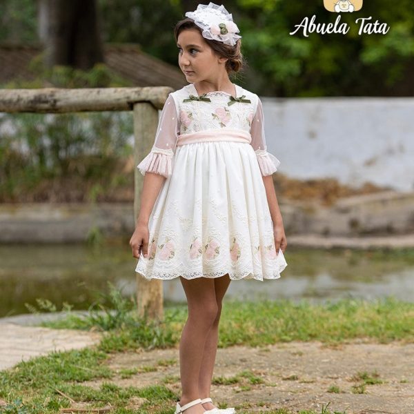 ABUELA TATA - Ceremony Lace Layla Puffball Dress - Cream For Sale