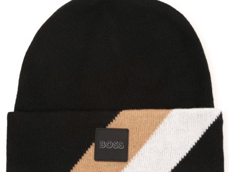 HUGO BOSS - Stripped Hat -  Black Supply