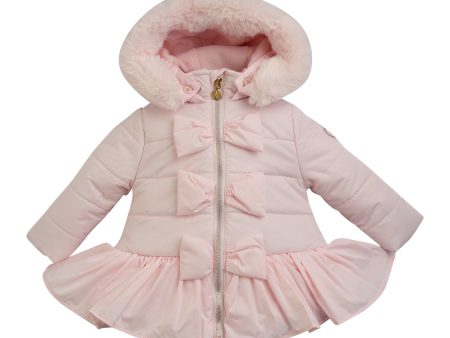 LITTLE A - Check Me Out Elsa Faux Fur Padded Trim Jacket - Pink For Discount