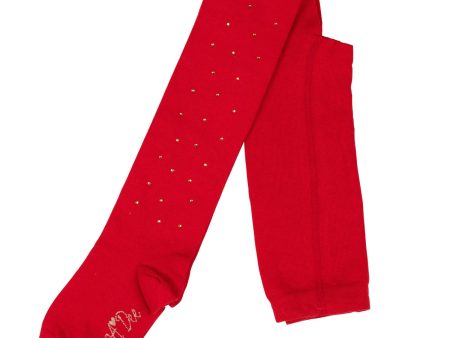 A DEE - From A Dee With Love Rhea Diamante Tights - Red For Sale