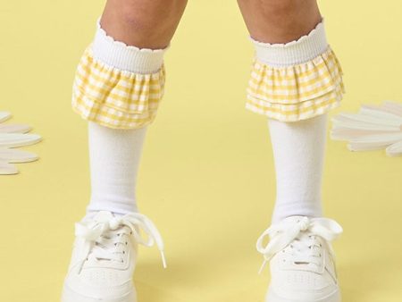 A DEE - Daria Daisy Dreamer Frill Knee High Socks  - Bright White Supply