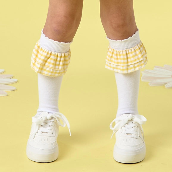 A DEE - Daria Daisy Dreamer Frill Knee High Socks  - Bright White Supply