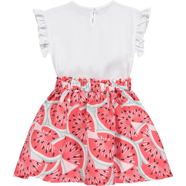 A DEE - Elena Watermelon Mixed Dress - White Hot on Sale