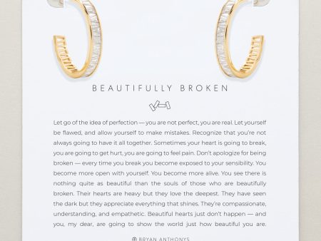 Beautifully Broken Baguette Midi Hoop Earrings Online