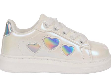 A DEE -  Peony Dream Queeny Chunky Heart Trainers - White Online Hot Sale