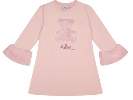 A DEE - Abstract Teddy Shakira Faux Fur Teddy Dress - Baby Pink For Discount