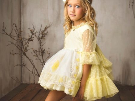 LA AMAPOLA - Joya Puffball Dress - Yellow on Sale