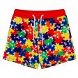 MITCH & SON -Vale & Vinny Primary Puzzles Swim Shorts & Tshirt - Red For Sale