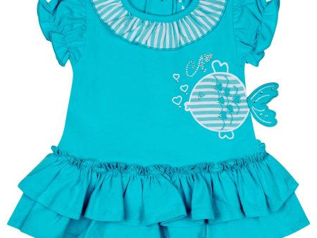 LITTLE A - Kim Little Fish Dress - Aruba Blue Online Hot Sale