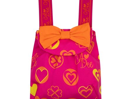 A DEE - Murphie Bold Hearts Colour Block Rucksack - Hot Pink Hot on Sale