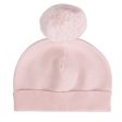 A DEE - Abstract Teddy Sabrina Knitted Pom Pom Teddy Hat - Baby Pink Discount