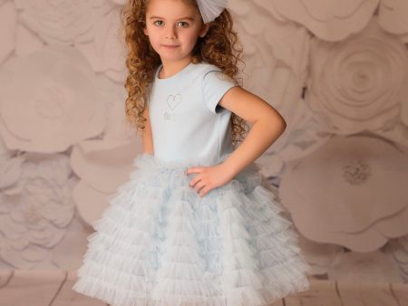 Daga - Ceremony & Elegant Ruffle Dress - Blue on Sale