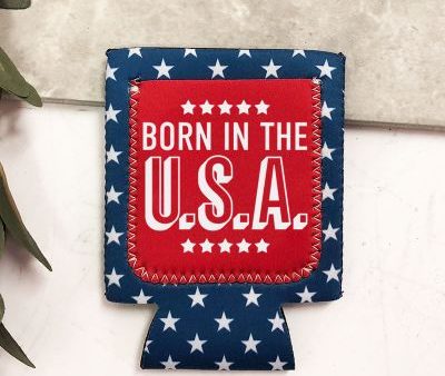 Born in the U.S.A  Koozie with Patch on Sale