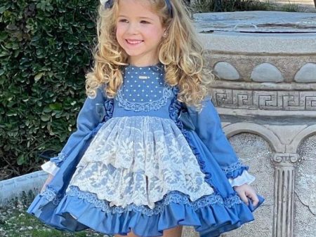 LA AMAPOLA - Matilda Puffball Dress - Blue Cheap