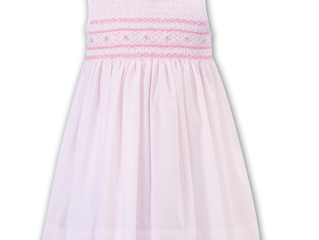 SARAH LOUISE -  Peter Pan Collar  Sleeve less Smock Dress - Pink Online Hot Sale