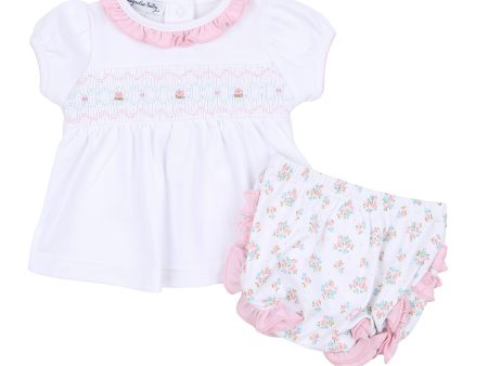 MAGNOLIA BABY - Annalise’s Classics Smocked Set  - Pink Hot on Sale