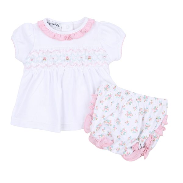 MAGNOLIA BABY - Annalise’s Classics Smocked Set  - Pink Hot on Sale