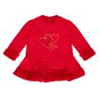 LITTLE A -  Festive Hearts Harmony Heart Faux Fur Dress - Red Cheap