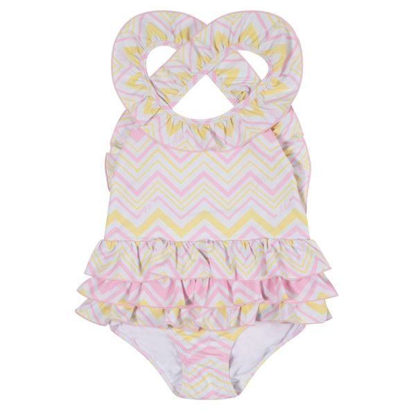 A DEE - Ariel Chic Chevron Print Swimsuit - White Sale