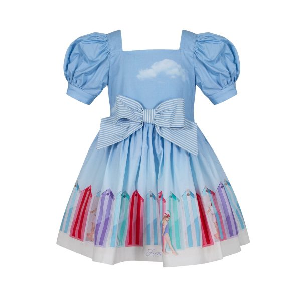 LAPIN HOUSE - Beach Hut Bow Dress - Blue Online