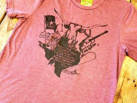 Lonesome Dove Maroon Tee Discount